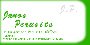 janos perusits business card